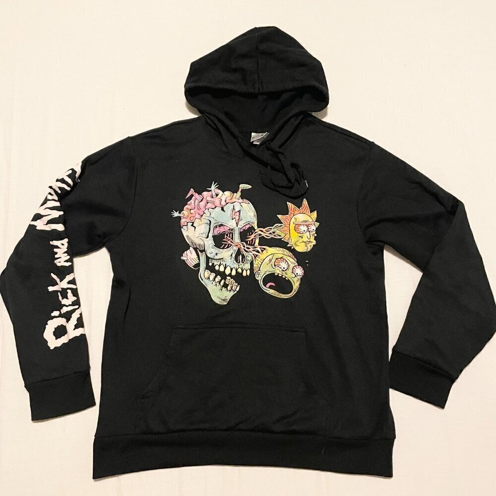 Rick an Morty Hoodie Mens Size Medium Sweatshirt Adult Swim